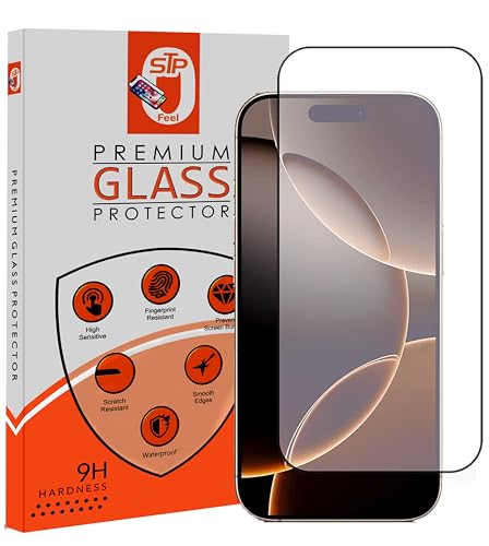 Image of STP FEEL AG Matte Gaming Screen Protector For iPhone 16 Pro 5G (Black, Pack of 1) Edge to Edge Coverage HD Clear, Anti-Scratch Tempered Glass