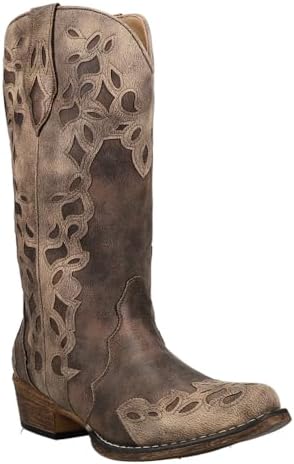 ROPER Womens Riley Triad Snip Toe Casual Boots Knee High Low Heel 1-2" - Brown - Size 9 M | Image 1