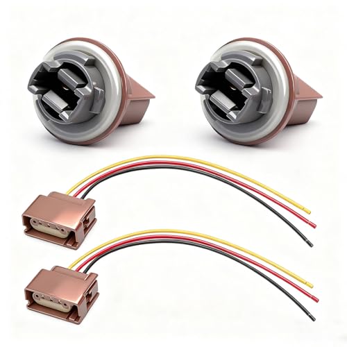 BSNOVT - 2 PCS Rear Car Lamp Holder with Wire Harness Fit for Ford F-150 2004-2017, Tail Light Bulb Turn Signal Socket Pigtail Connector Replace YF1Z13411CA 2U5Z13411SA