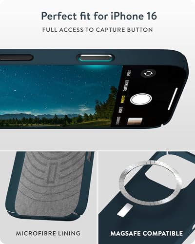 Mous for iPhone 16 Pro Max Case Slim MagSafe Compatible - Super Thin 2.0 - Magnetic Phone Cover - Navy Blue - Image 3