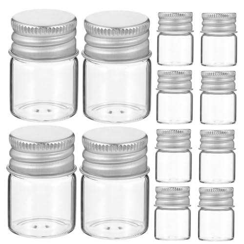 Homoyoyo 24piezas Botellas de Vidrio Pequeñas Frascos de Muestra con Tapa de Rosca Contenedores de Vidrio Transparentes para Almacenar Aceite Especias Yogur Decoraciones de Boda Mensajes