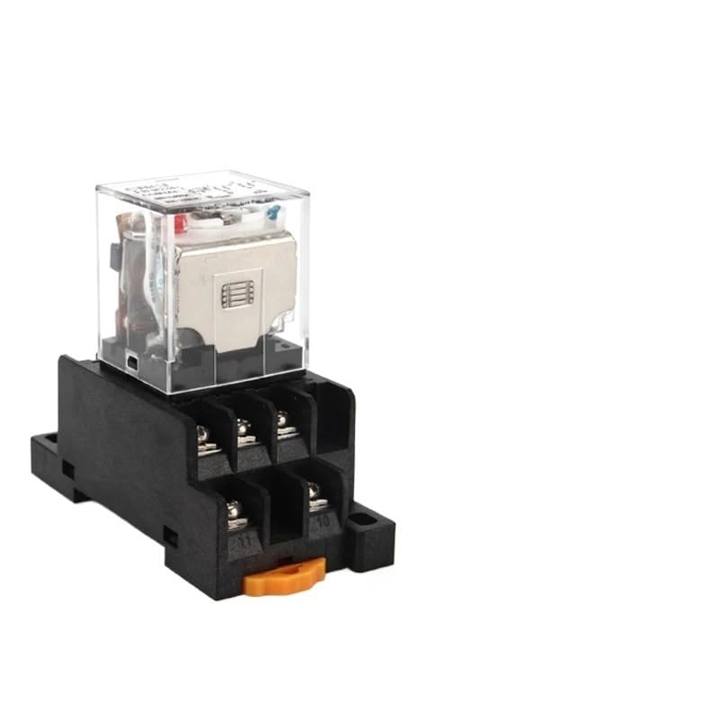 Relé intermedio HH63P LY3NJ 10A, microrelé electromagnético pequeño ACDC12V24V AC110V 220V 380V con base de enchufe de 11 pines PTF11A(DC 12V)