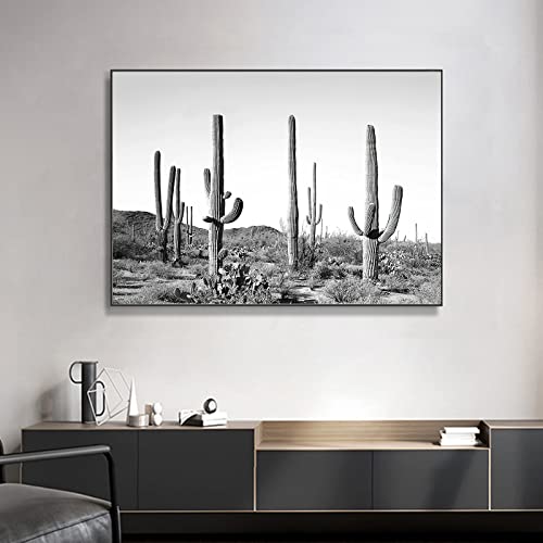 Desert Landscape Canvas Wall Art Cactus Poster Prints Black And White Desert Pictures Desert Landscape Print Cactus Pictures Wall Art Canvas Desert Canvas Painting Cactus Artwork 16X24Inch Unframed #TOP2
