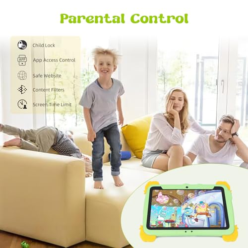 Image of C idea Tablet for Kids, 10 Inch Kids Tablet, Android 13 Child Tablets, 4GB RAM 64GB ROM, Learning Tablet for Children, 6000mAh, IWAWA Pre-Installed,Parental Control, Child Tablet for Boys, Girls-Green