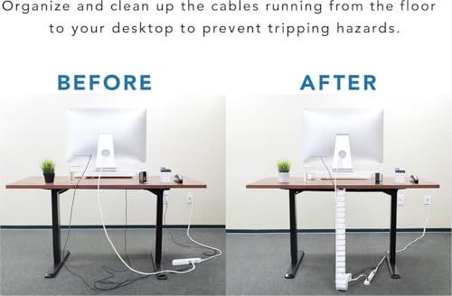 Image of Fitix Cable Management Kit, Adjustable Quad Entry Flexible Spine Wire Organizer Cord Snake for Home Office (25 Spine)