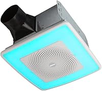 Broan-NuTone ChromaComfort SPK110RGBL Bathroom Exhaust Fan: 110 CFM, Bluetooth Speaker, 24-Color LED Light, Ultra-Quiet 1.5 Sones