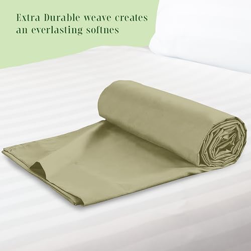 Parure de lit confortable et respirante en microfibre lavable vert sauge - 4
