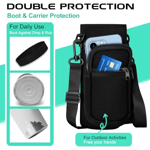 Vacuum Insulated Water Bottle 40oz - w/Straw Lid & Spout Lid, Carrier Bag, Paracord Handle, Bottle Boot, Stainless Steel Water Bottle for Adults, Wide Mouth Thermo Bottle Flask Cold-48H Hot-24H by DIGJUPER - Used condition - Image 5