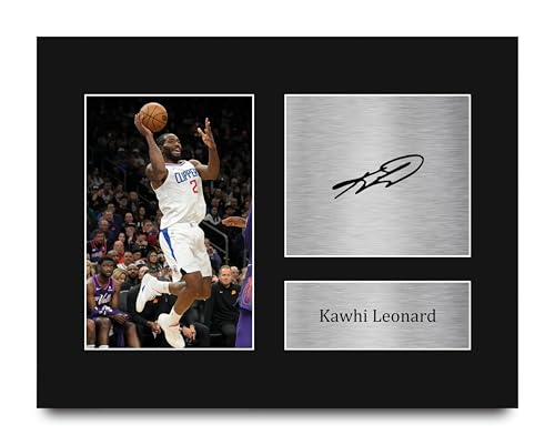 HWC Trading Kawhi Leonard Los Angeles Clippers Basketball Gifts Printed Signed Autograph Picture for Basketball Memorabilia Fans - US Letter (ID-008303)