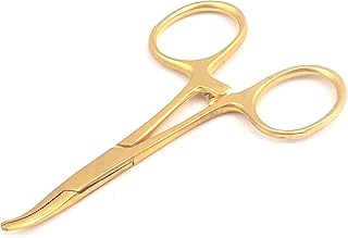 AAProTools 3-1/2 Inch Curved Tip Gold Colored Stainless Steel Hemostat: