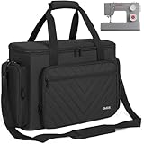 OUUTMEE Sewing Machine Case, Sewing Machine Carrying Bag with Removable Padding Pad, Portable Tote Bag Storage Organizer Bag for Most Standard Machines（Black）