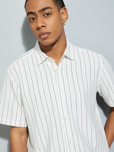 Image of Max URB N Men Striped Relaxed Fit Resort Shirt