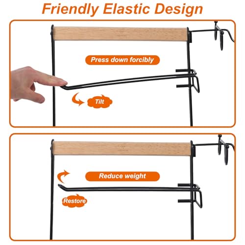 VIKEYHOME Grill-Caddy, Picknick-Grill-Organizer für Camping, Outdoor, Netzkorb mit 3 Haken zum Aufhängen und Papierhandtuchhalter, ideale Tischaufbewahrungswerkzeuge für Wohnmobil/Heckklappe/Besteck