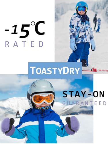 Image of SATINIOR Kids Snow Mittens Waterproof Winter Ski Gloves Warm Thicken Snow Gloves for Girls Boys