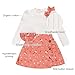 TITKKOP Toddler Girl Plaid Outfits Fall Winter Dress Knit Ribbed Bow Sweatshirt Tops and Button Fashion Skirts Set（pink+flower,3T