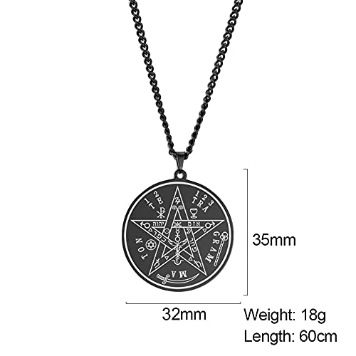 Collar Tetragrammaton Wahyeh con Pentagrama Bendecido de Solomón