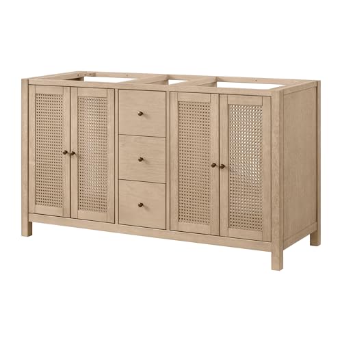 Alaterre Furniture Lucca Bathroom Vanity - Freestanding Cabinet Without Sink - 60 Inch Wood Bathroom...