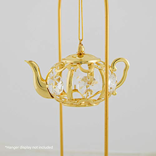 Mascot 24K Gold Plated Teapot Ornament Sun Catcher With Mixed Color Swarovski Crystal - Romantic Gift For Birthday, Anniversary, Wedding, Christmas Ornament Or Home Decorations #TOP4