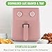 GreenLife 4.5QT Air Fryer, Mechanical Dial Controls, PFAS-Free Ceramic Nonstick Drawer, Adjustable Temp & Timer, LED Indicator, Oil-Less Cooking, Dishwasher Safe, Compact Family Size, Pink