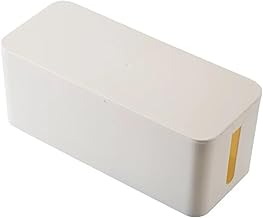 AMEEDA Caja para Gestionar Caja de Almacenamiento for Cables de Color Blanco y Negro, con diseño de Cubierta extraíble, cómoda y fácil de Guardar(White,S 23.5x11.5x12.3cm)