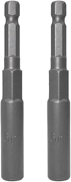 1/4 inch Drive Socket Wrench with Hexagonal Shank Deepened Electric Wrench Adapter Nut Drill Tool 2-pcs 6mm
