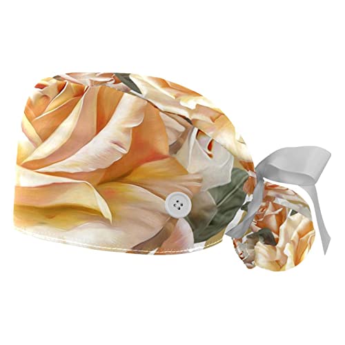 Casquettes de travail ajustables JDEZ 2 chapeaux bouffants avec bandeau coton