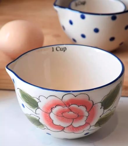 Bicuzat Ceramic Flower Pattern Measuring Cups Set thumb #5