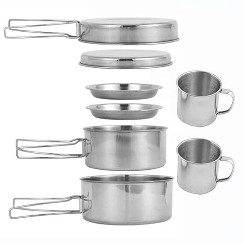 Casserole camping acier inoxydable pliable : ustensiles polyvalents pique-nique