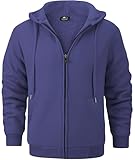 GEEK LIGHTING Hoodies for Men Heavyweight Fleece Sweatshirt - Full Zip Up Thick Sherpa Lined All Purple Blue M