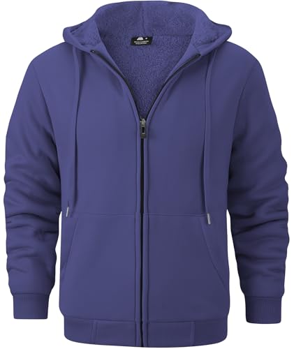 GEEK LIGHTING Hoodies for Men Heavyweight Fleece Sweatshirt - Full Zip Up Thick Sherpa Lined