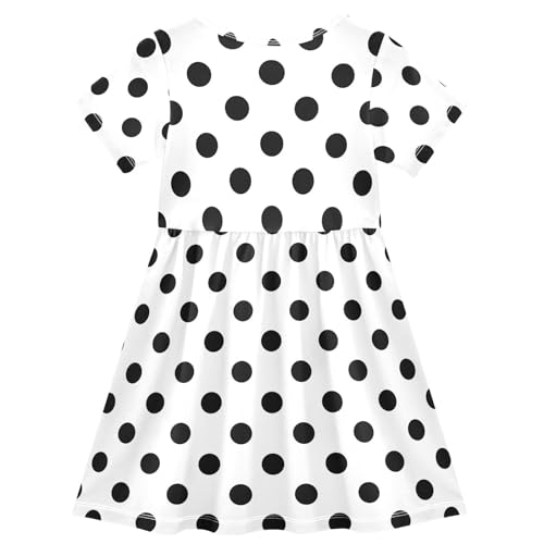 ALAZA Cute Dog Puppy Animal Toddler Girls Dress Short Sleeve A-line Dress 2-8 Years2