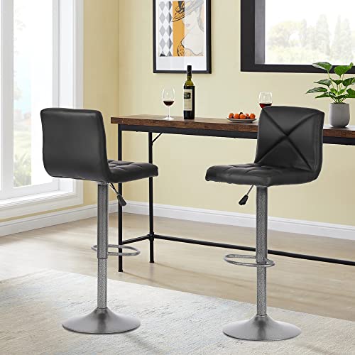 Bestoffice Bar Stools Set Of 2 Counter Height Swivel Stool Pu Leather Modern Height Adjustable Swivel Barstools Hydraulic Chair Bar Stools #TOP1