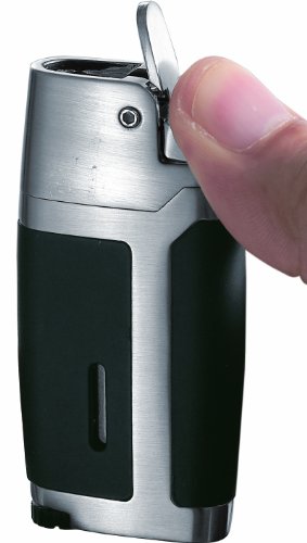 Visol Bron Satin Chrome and Gunmetal Lighter