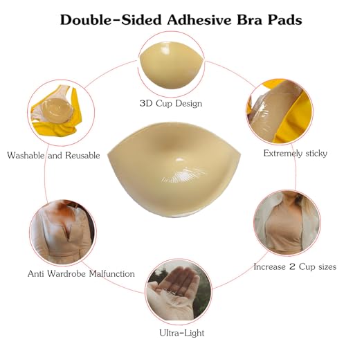 Double-Sided Sticky Bra Pads Breathable Adhesive Cups Push Up Sticky Inserts for Bra Inserts Breast Enhancer2