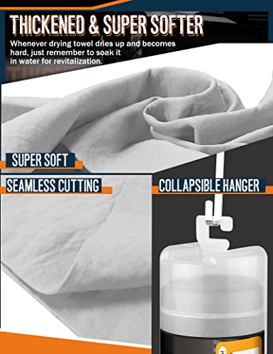 Idemeet 26"X17" Absorbent Car Drying Towels, Chamois Cloths, Car Shammy Towel Cleaner Reusable Chamois Shammy For Car, Bathroom, Pet, No Spots Scratch-Free, Gray #TOP1