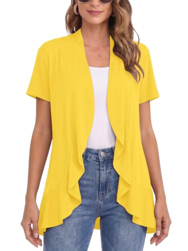 Image of Heymoments Women's Short Sleeve Cardigan Lightweight Open Front Cardigans