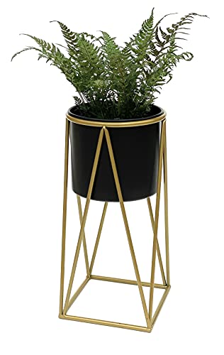 DanDiBo Blumenhocker mit Topf Metall Gold Schwarz S 47 cm...