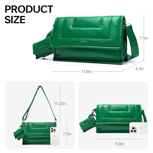 LA'FESTIN Women's PU Leather Wallet & Bag Duo - Large Satchel with Adjustable Coin Purse Feature2