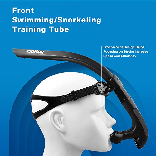ZIONOR Swim Snorkel for Lap Swimming Adult, Front Snorkel Tube Swimming Training, Comfortable Mouthpiece One-Way Purge Valve for Pool, Outdoors by ZIONOR - Image 4