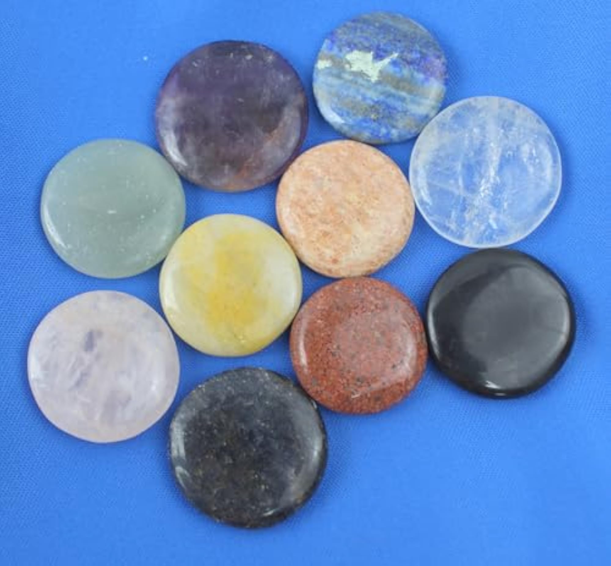 10 Chakra Gemstone Round Disc Set