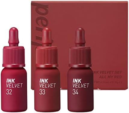 Peripera Ink the Velvet Lip Tint | High Pigment Color, Longwear, Weightless, Not Animal Tested, Gluten-Free, Paraben-Free | Red Collection (ALL MY RED)