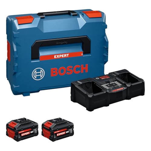 Bosch EXPERT 18V System - Kit de arranque de alto rendimiento EXBA18V-80 + 1 cargador paralelo ultrarrápido EXAL18V2-320, L-BOXX 162
