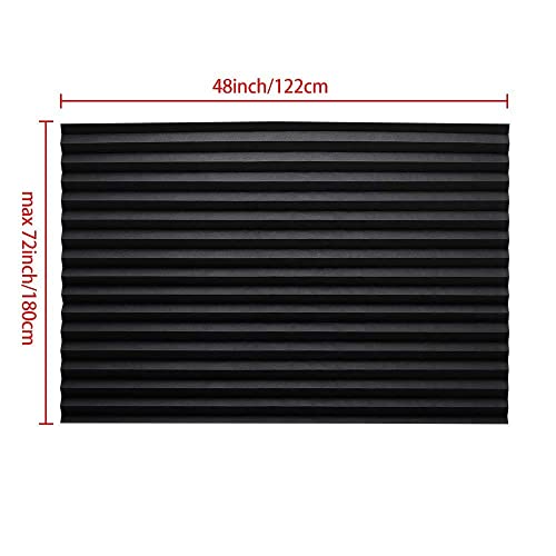 Luckup 1 Pack Cordless Blackout Pleated Fabric Shade, Easy To Cut And Install, With 2 Clips (48"X72" - 1 Pack, Black) #TOP6