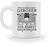 shirt-o-magic Eishockey-Fan: Für Eishockey geboren - Tasse -M-Weiß