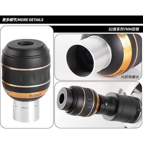 Ocular de 7 mm 82 grados accesorio para telescopios astronomicos de 1,25 pulgadas 2