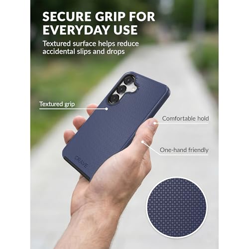 Image of Crave Compatible with Samsung Galaxy S25 Case (6.2 inch), Slim Fit, Shockproof Dual Layer Grip, Wireless Charging Compatible - Navy