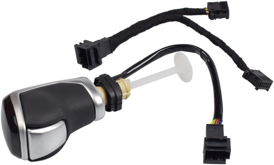 Electronic Shift Handle LED Gear Shift Knob for VW Golf MK6 MK7 Passat B7 B8 Tiguan MK2 Skoda Octavia seat (Red-Matt Silver)