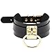 Black Choker Necklace Classic Punk Goth Choker Gothic PU Leather O-Ring Collar Choker Metal for Girls Women Gold Color