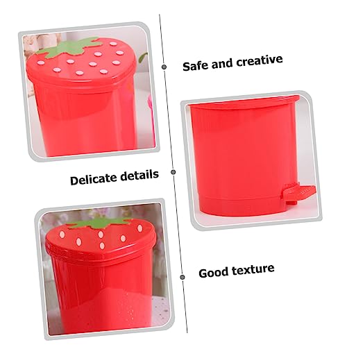 Image of Cute Cartoon Trash Can Plastic Desktop Bin for Office Kitchen and Bedroom Decor Easy to Clean Lightweight Design for Use