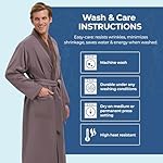 MONARCH Unisex Plush Lined Microfiber Bath Robe - Soft Shell with Polyester Lining, Resort-Grade Hotel & Spa Robe with Pocket - Image 5